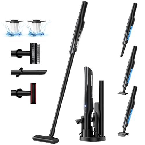 掃除機 コードレス 2025革新モデル 軽量 33 Kpa強力吸引 収納＆充電一体化 埃自動検知 45分間連続稼働 ハンディ 掃除 機 スティック クリーナー 2 WAY HEPA多重濾過 紙パック不要 一人暮らし 家庭用 ブラック