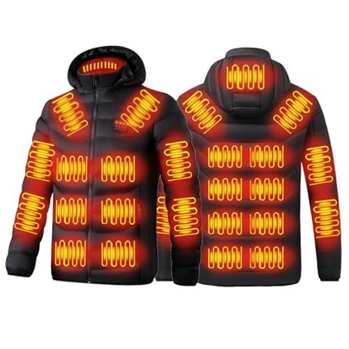 Decostatue 令和7年新版電熱服登場 電熱服 電熱ジャケット 電熱冬服 23箇所発熱 USB給電加熱 4つ独立制御ボタン 3段階温度調整 男女兼用 加熱服 加熱アウター 電熱ウェア 防寒対策 速暖 通勤 通学 屋外作業 冬作業服 ブラック