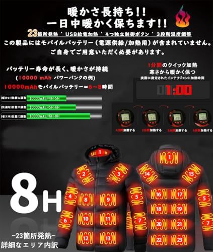 電熱冬服 23箇所発熱