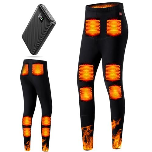 KLIFE 電熱パンツ 12つヒーター内蔵 加熱パンツ 電熱インナー 裏起毛 DC7.4V発熱 バッテリー付き