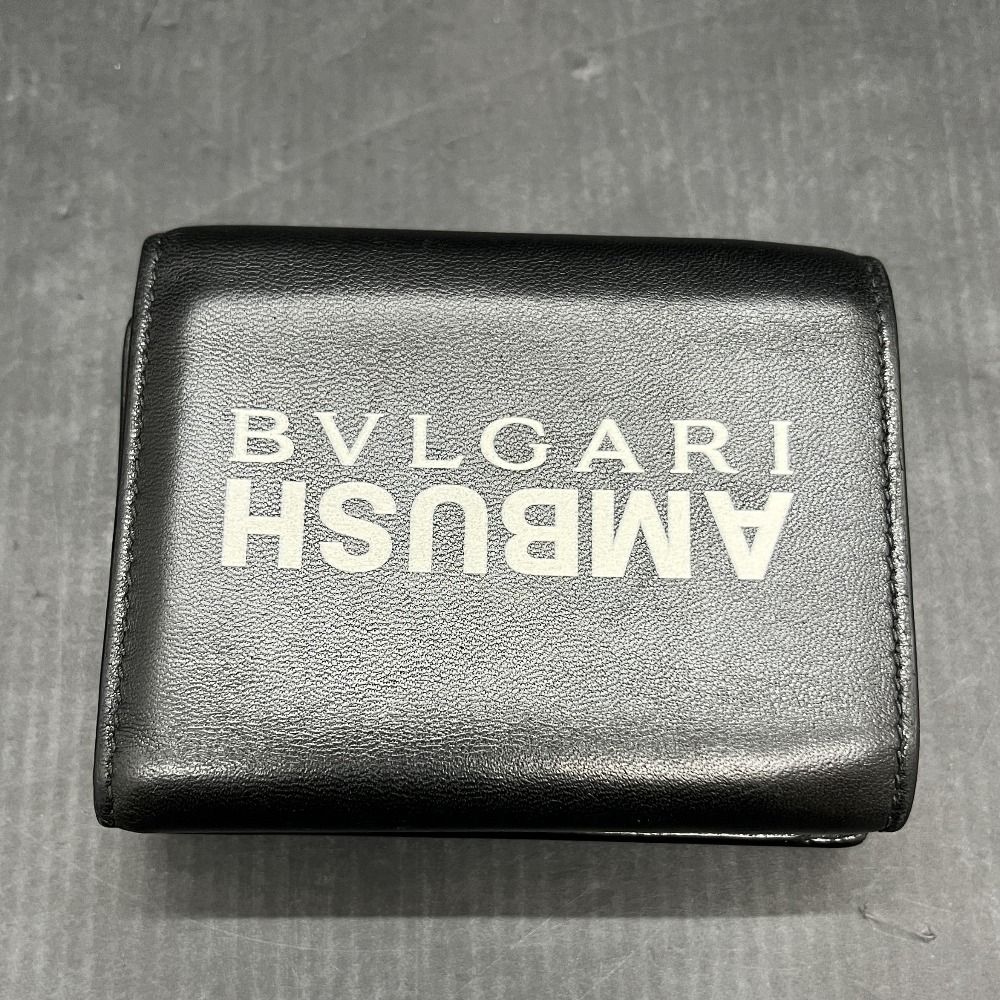 06w15747 ブルガリ BVLGARI × AMBUSH 三つ折り財布 ブラック 箱有 レザー 品