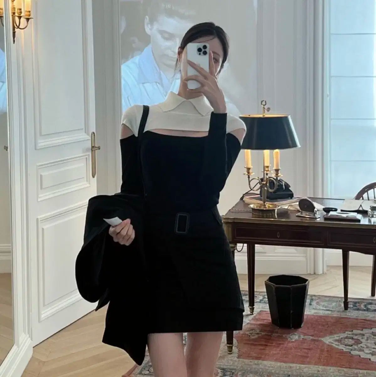 ラベルルブラン レブダメージフリンジニット ブラック