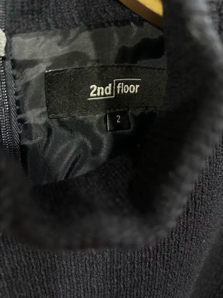  状態良し保証 The HANDSOME secondFLOOR ニット ベルト付き ONE PIECE 長袖 七分袖 ひざ丈ワンピース