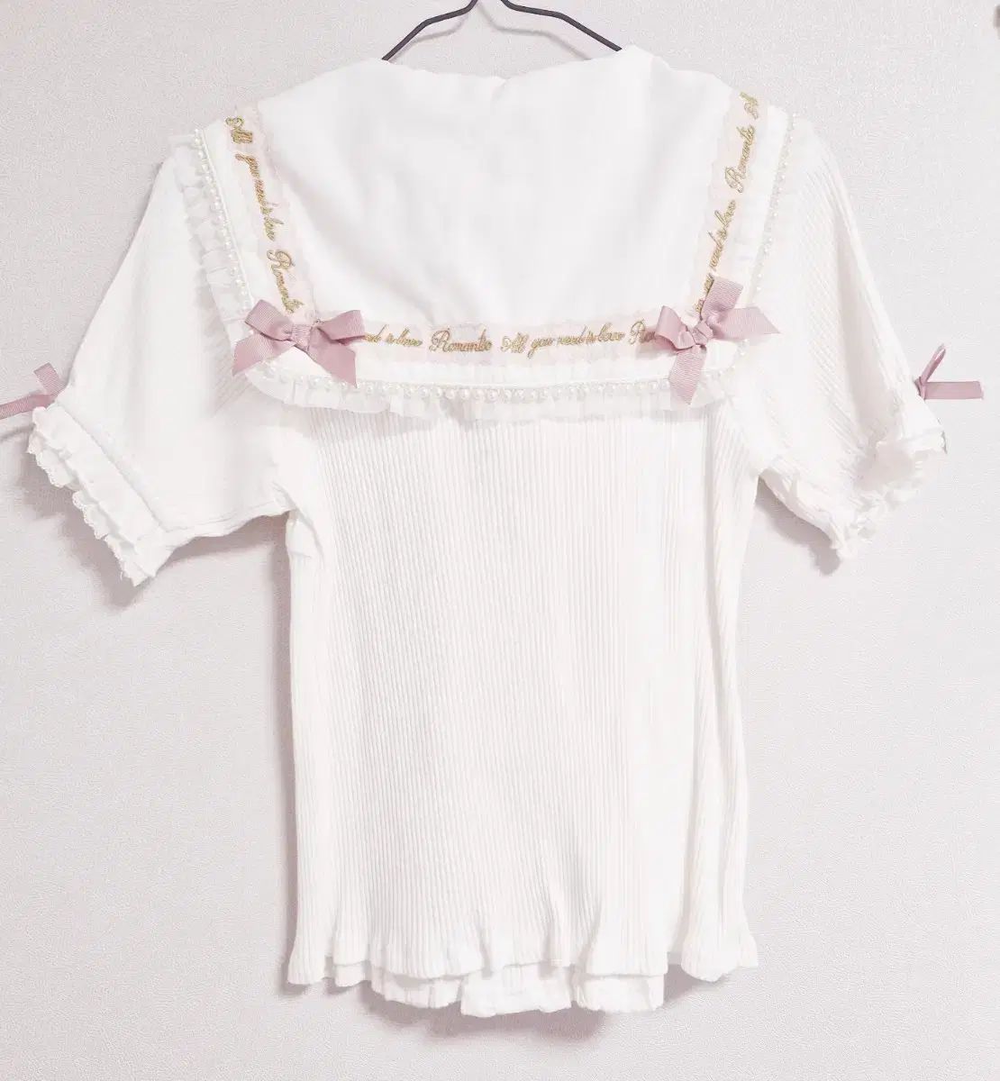 リズリサ セーラー フリル 半袖 ニット ブラウス