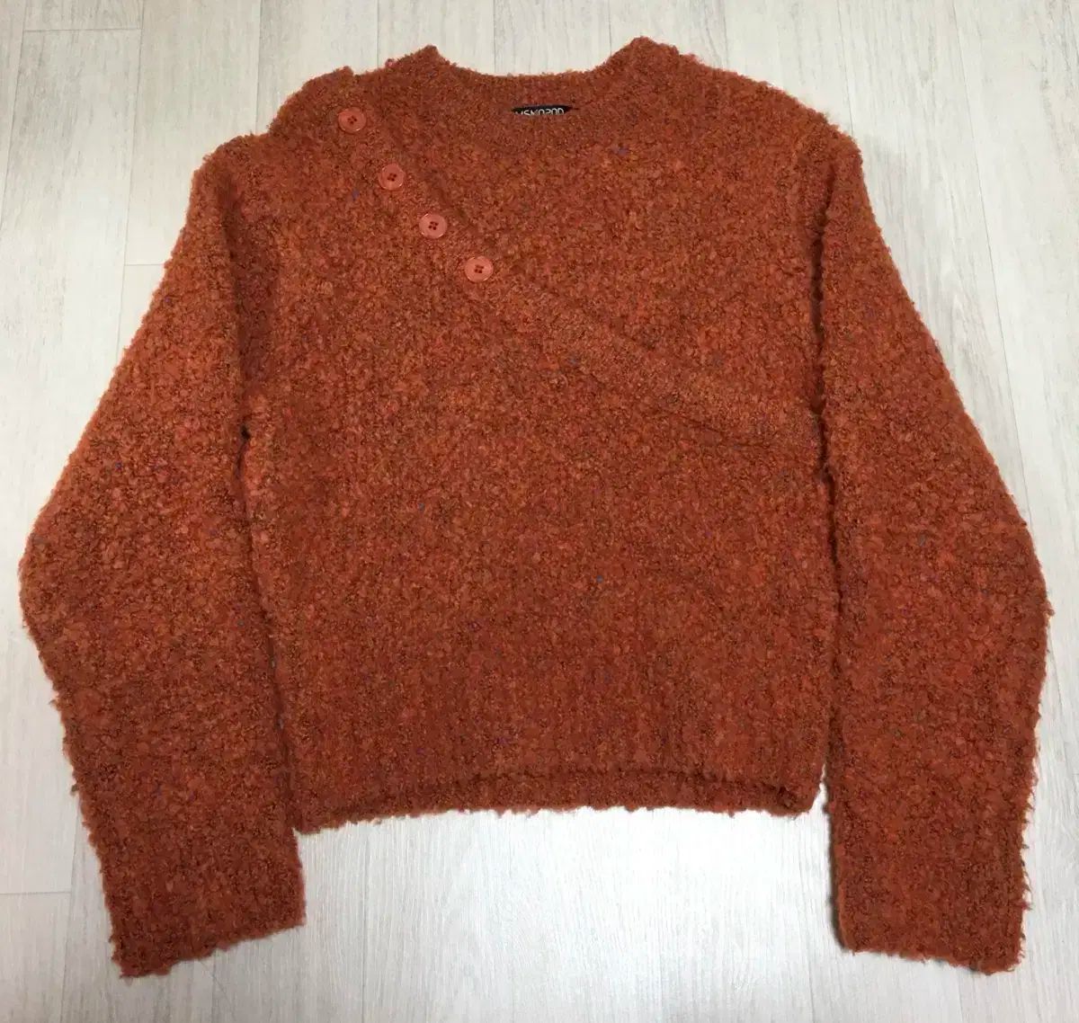 ムンス권セカンド クロップドセーター_オレンジ ブラウン