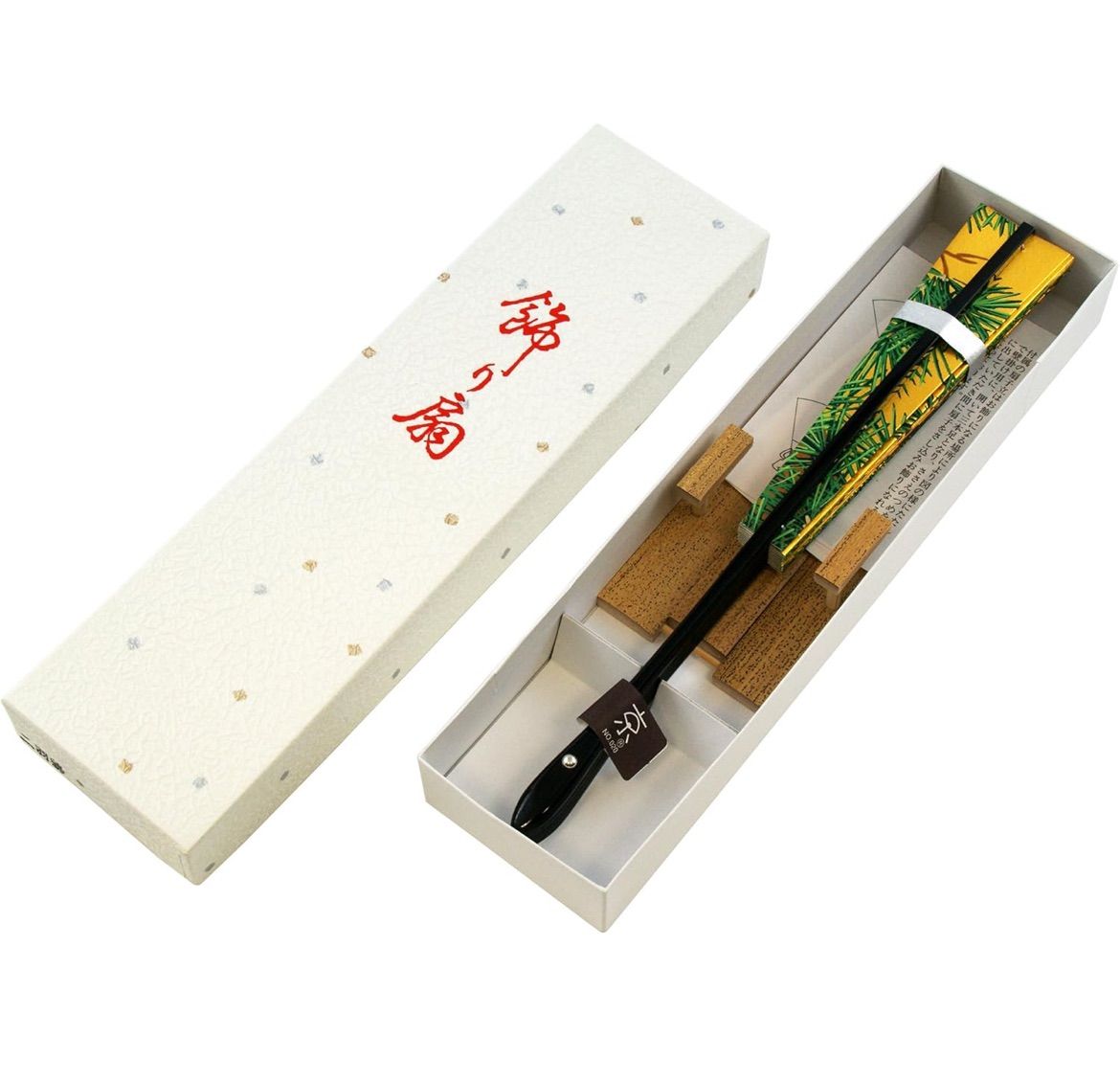  大阪長生堂 飾り扇子 9 5寸 29 cm 京扇子 海外土産 匂い袋付オリジナルセット 紙箱 扇子立て入り 松 扇子 うちわ 和装小物