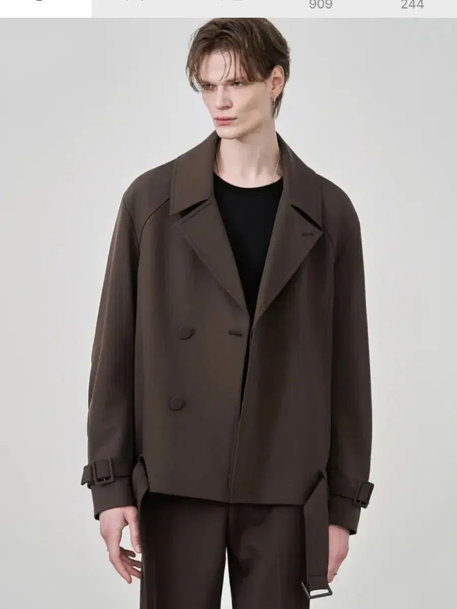 ドローフィット ショート トレンチコート ジャケット