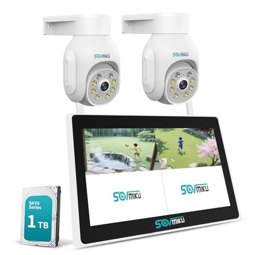 500万画素対応 双方向音声 防犯カメラ ワイヤレスSovmiku 小型NVR 500MPワイヤレスカメラ2台セット 遠隔監視 防水等級ip66 AI動体検知 屋内 屋外 セキュリティ 防犯カメラ 500万画素カメラ2台 小型N 3b5194d0