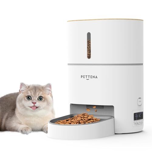 4L大容量型 PETTENA 猫 自動給餌器 犬 タイマー式 コードレス 定時定量 1日6回 水洗い 2WAY給電 手動給餌 録音ボイス給餌 餌詰まり防止機能付き 自動餌やり機 ステンレス製ボウル付き 8a9e33fe