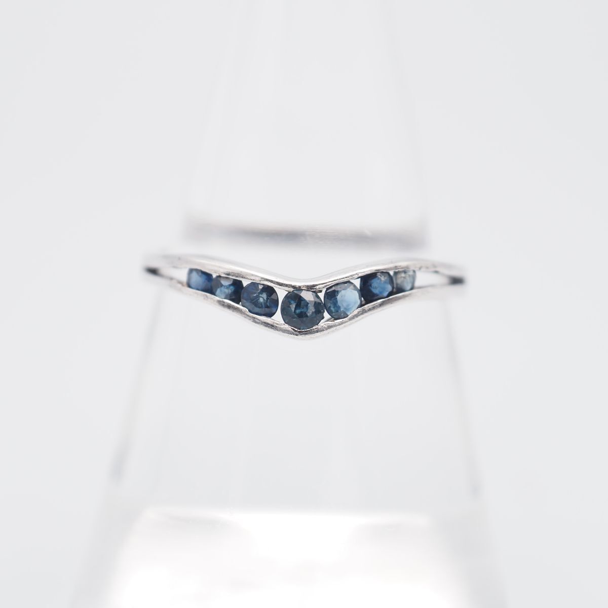 H 627 サファイア ブルースピネル 925刻印 リング デザイン シルバー 指輪 13号