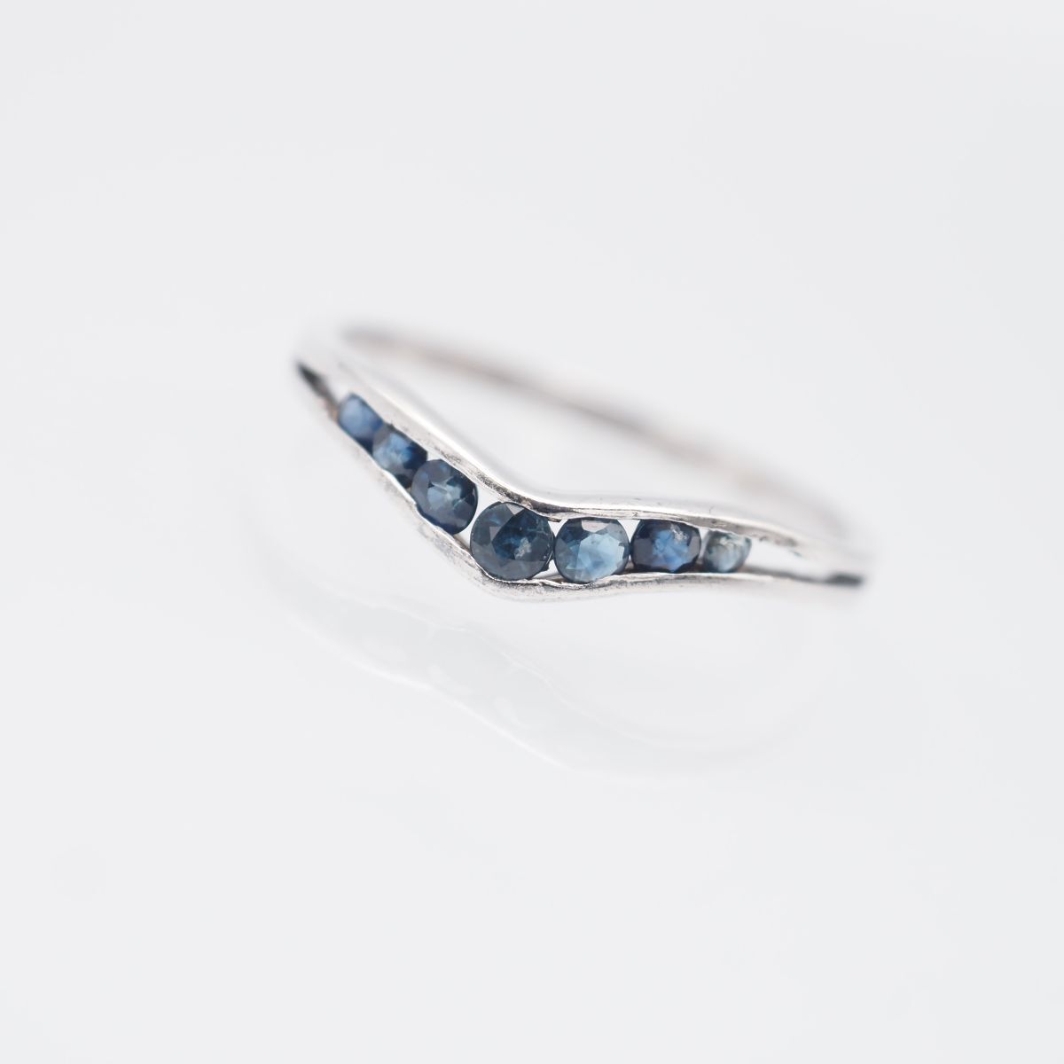 H627 サファイア ブルースピネル 925刻印 リング デザイン シルバー 指輪 13号