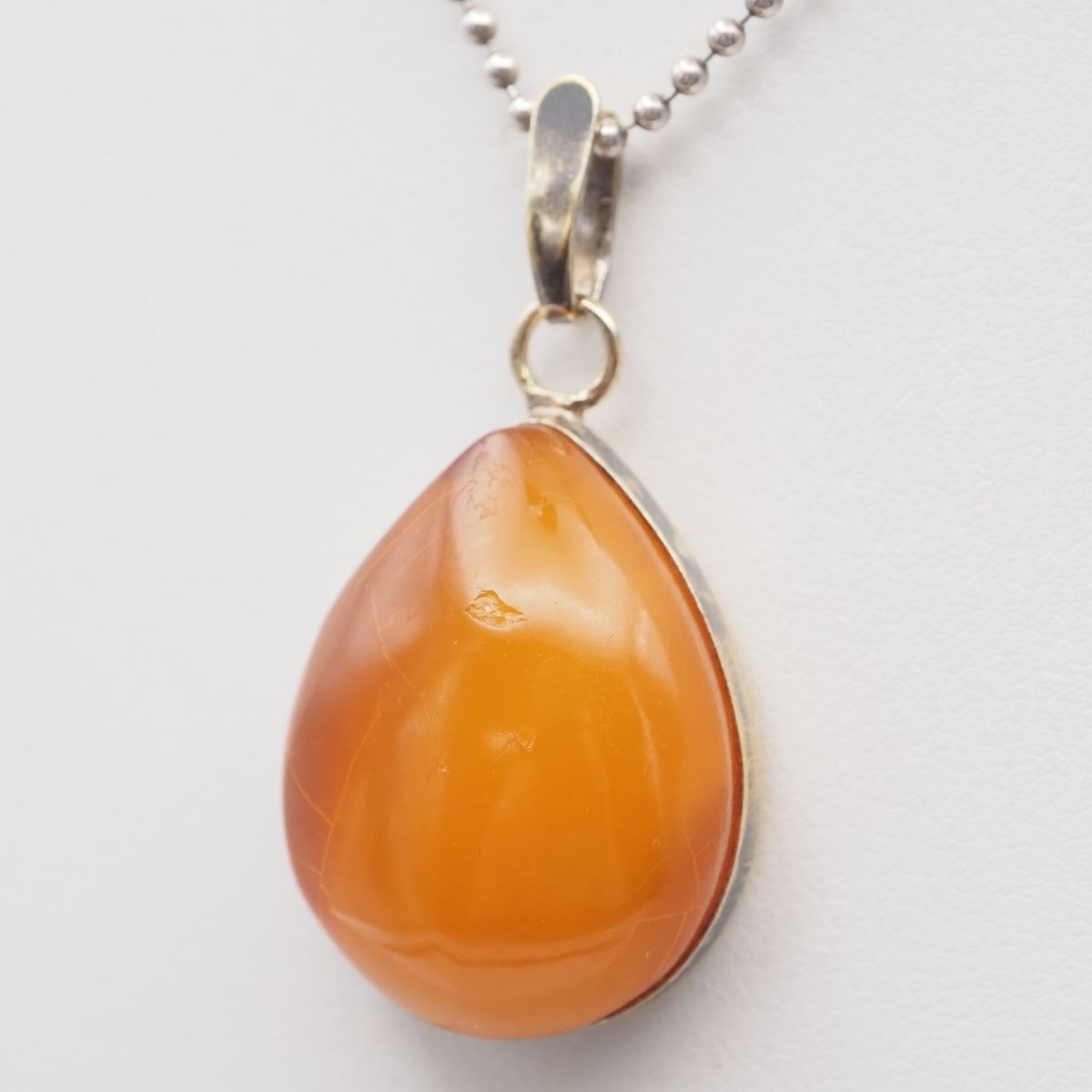 H842 琥珀 コハク アンバー 875刻印 ペンダント トップ デザイン