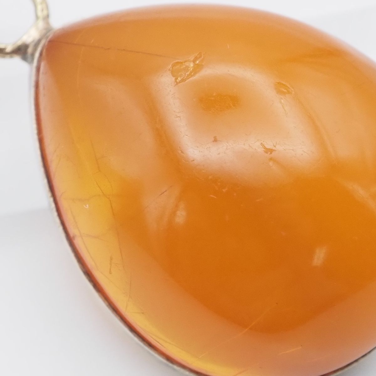 H842 琥珀 コハク アンバー 875刻印 ペンダント トップ デザイン