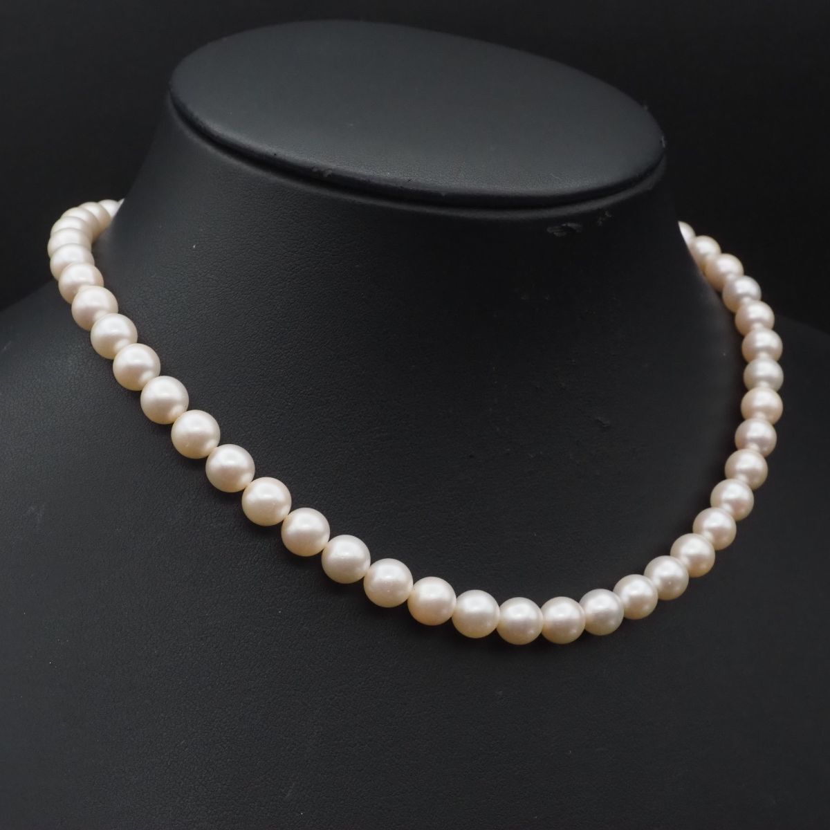 H392 本真珠 7.3mm珠 パール SILVER刻印 ネックレス デザイン