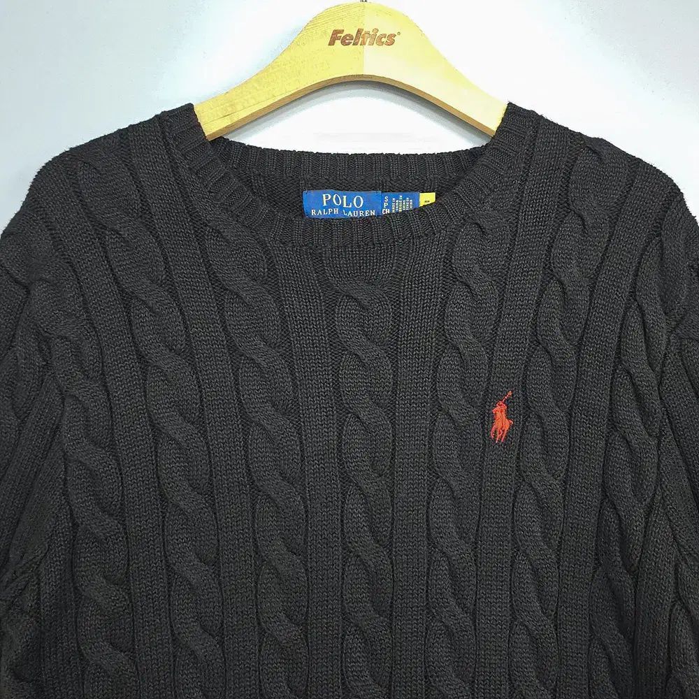 希少 ポロラルフローレン Polo Ralph Lauren ケーブルニット コットンセーター S