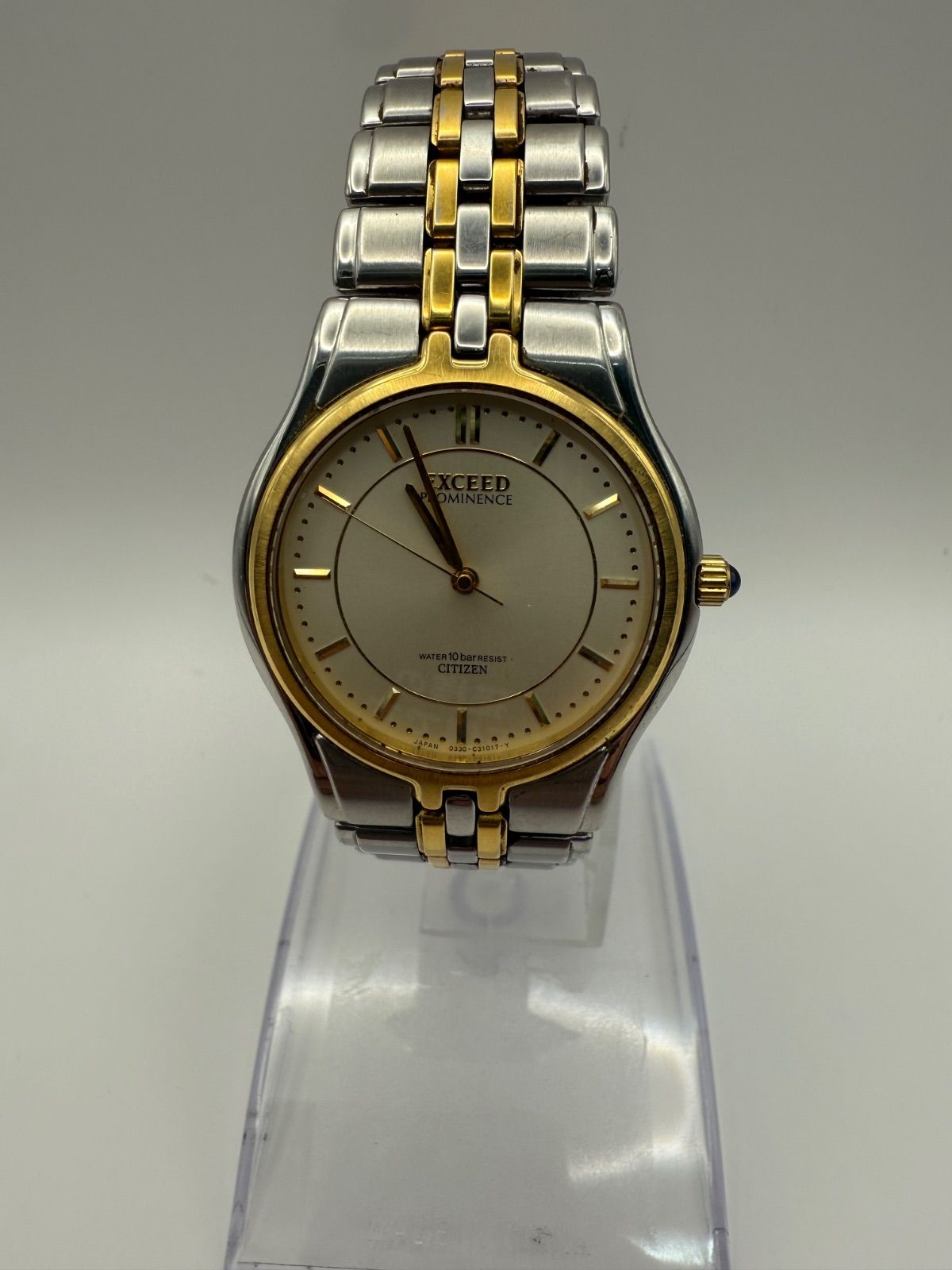 電池 交換 CITIZEN EXCEED 0330-C 30197 18 Kベゼル