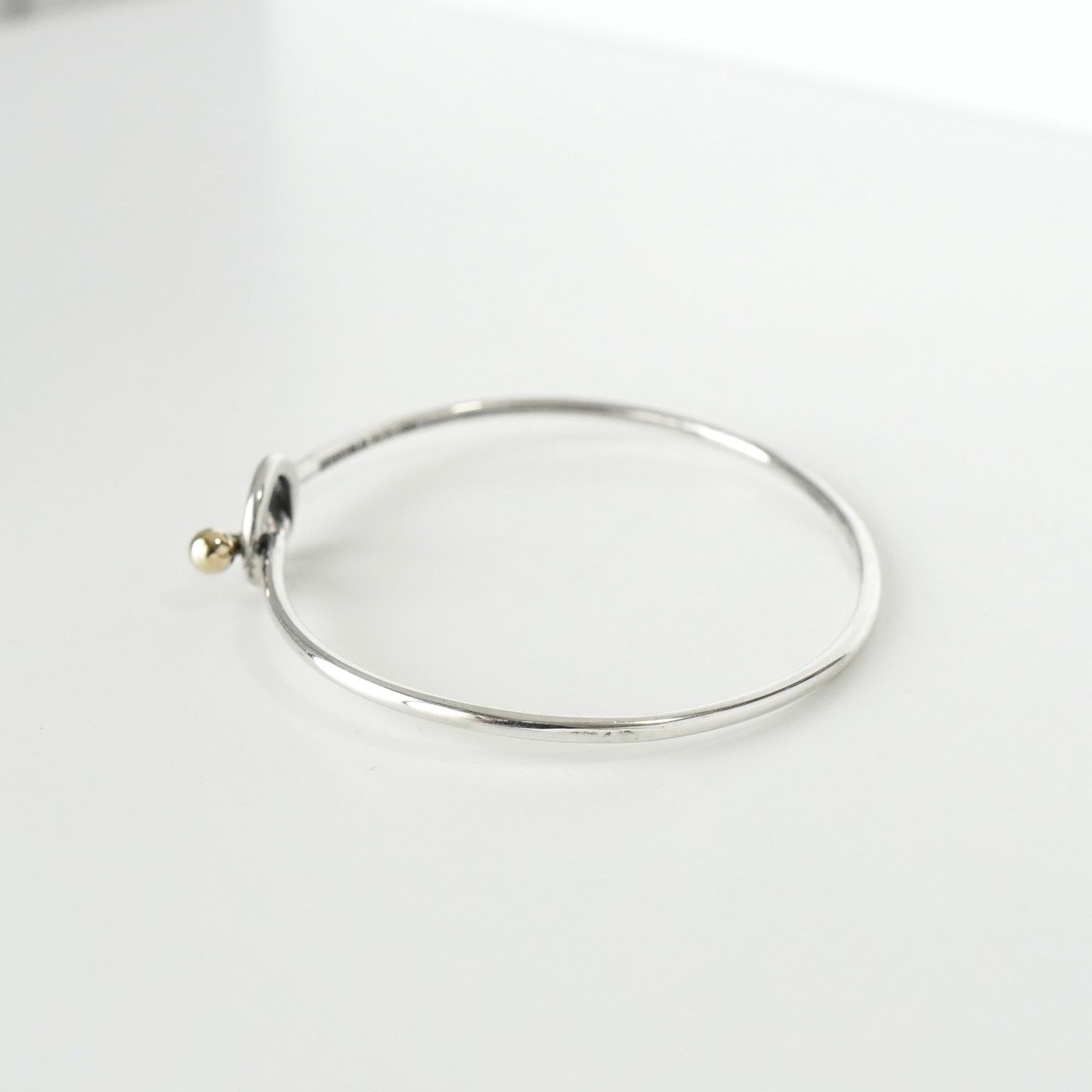 ティファニー ラブノット K18 × SV925 バングル ブレスレット シルバー