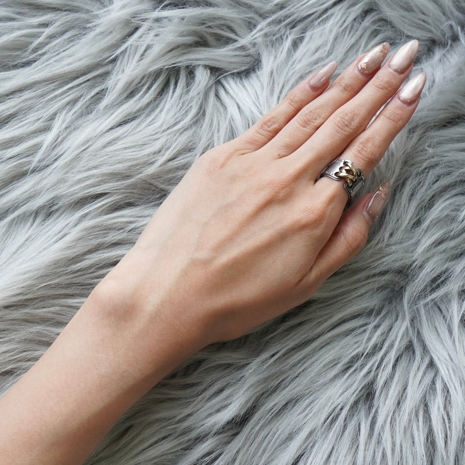 エルメス ヴィンテージ メキシコ コルセット ダブル 18K × SV925 指輪