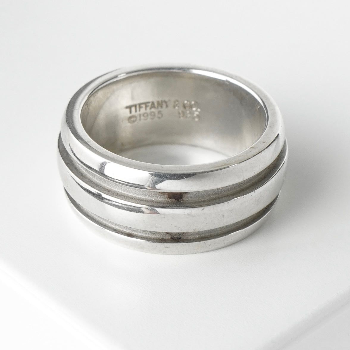 ティファニー グルーブド ダブルライン シルバー925 指輪 リング 11号