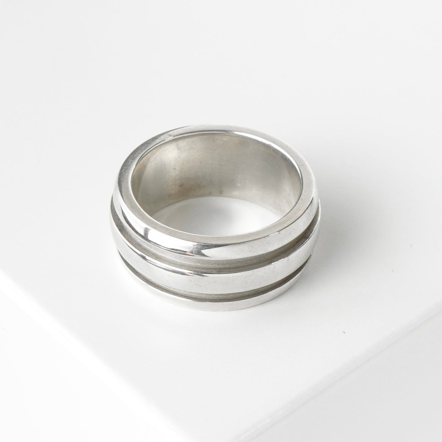 ティファニー グルーブド ダブルライン シルバー925 指輪 リング 11号