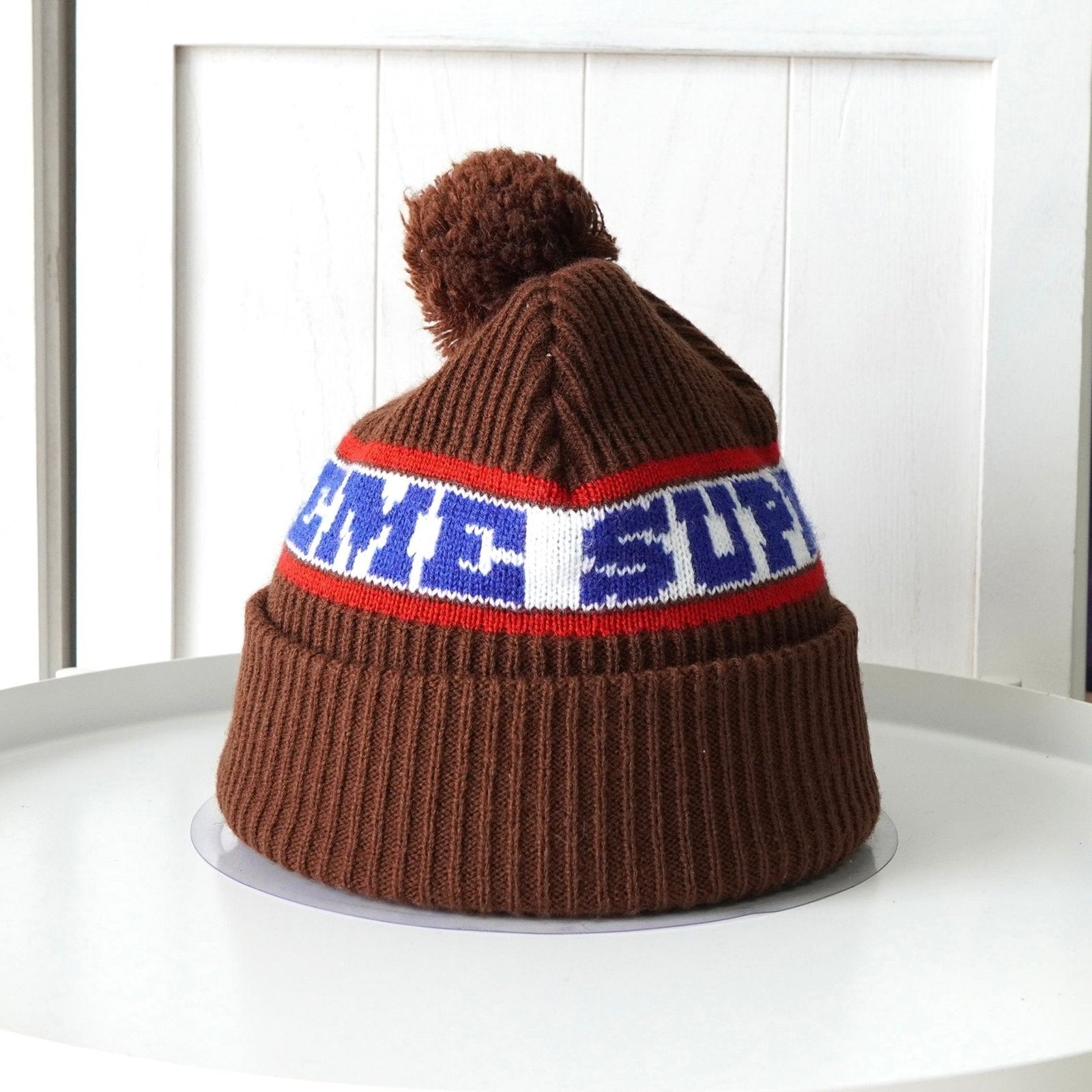 シュプリーム 2024AW Big Stripe Beanie ニット帽 ブラウン - メルカリ