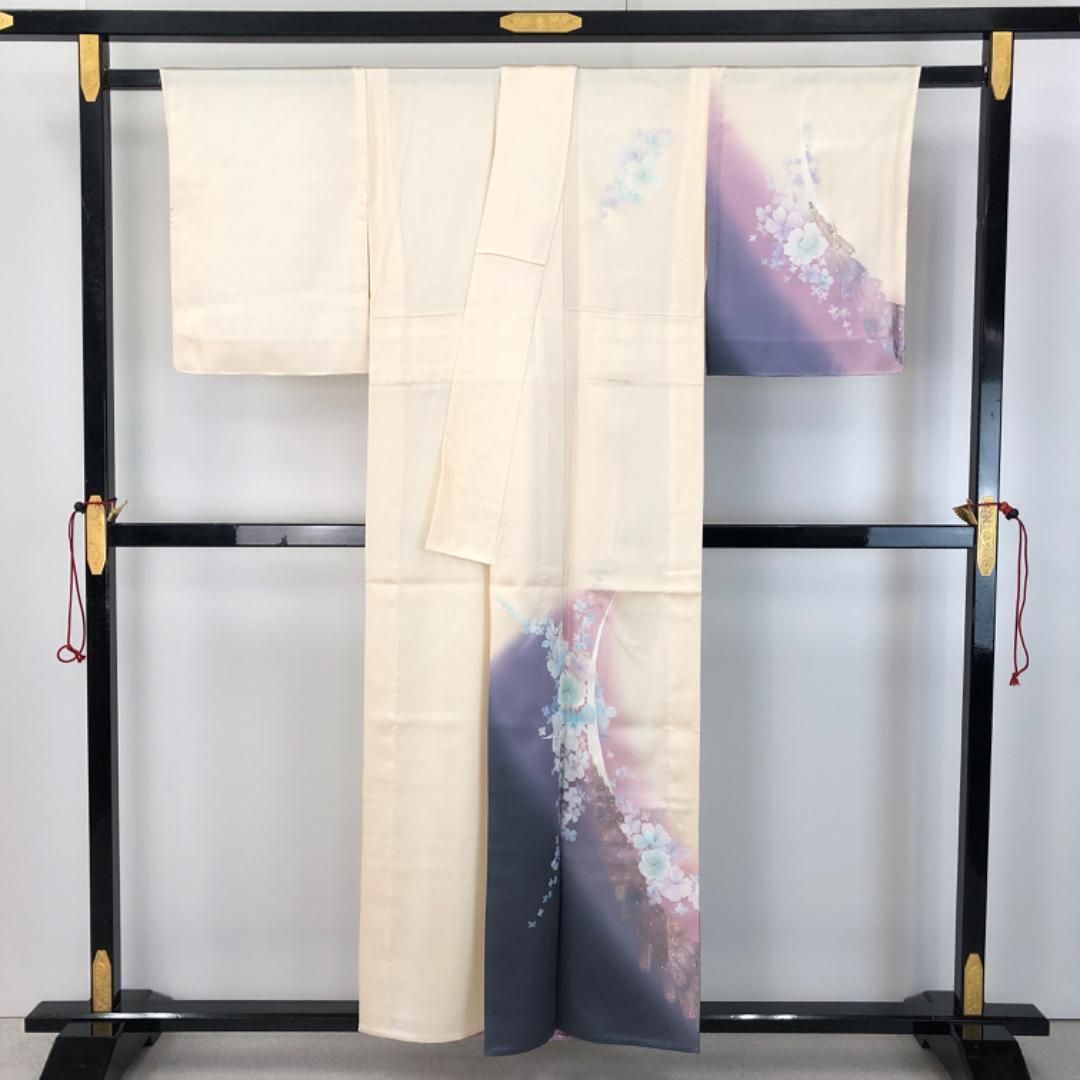 単衣　刺繍附下げ　しつけ付き 楽天市場】工芸キモノ野口 刺繍付下訪問着 販売 仕立て付き クリーム色