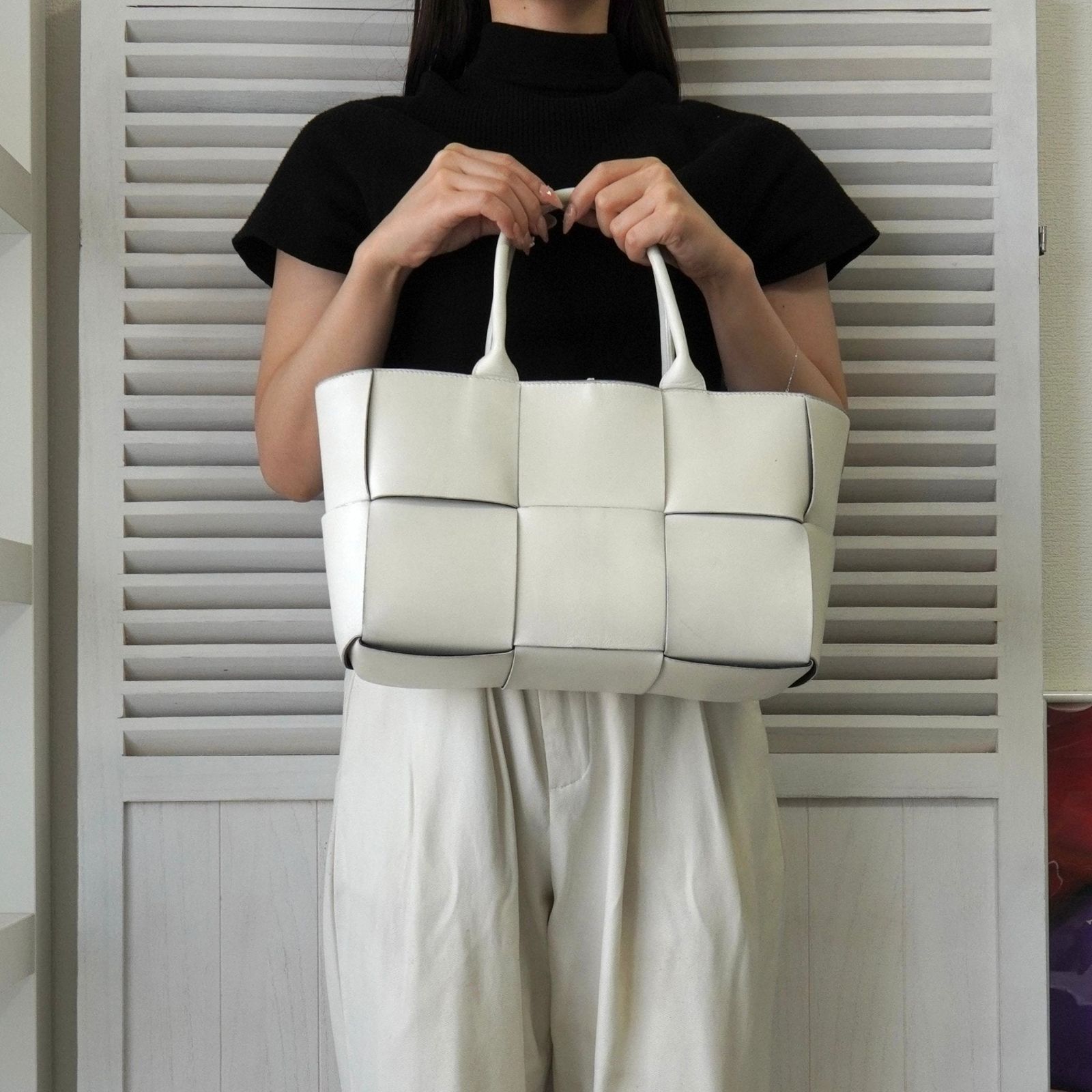 【新品・未使用】ボッデガヴェネタ　スモールアルコトート　ホワイト／ブラック 楽天市場】【送料無料】BOTTEGA VENETA ボッテガ・ヴェネタ トート