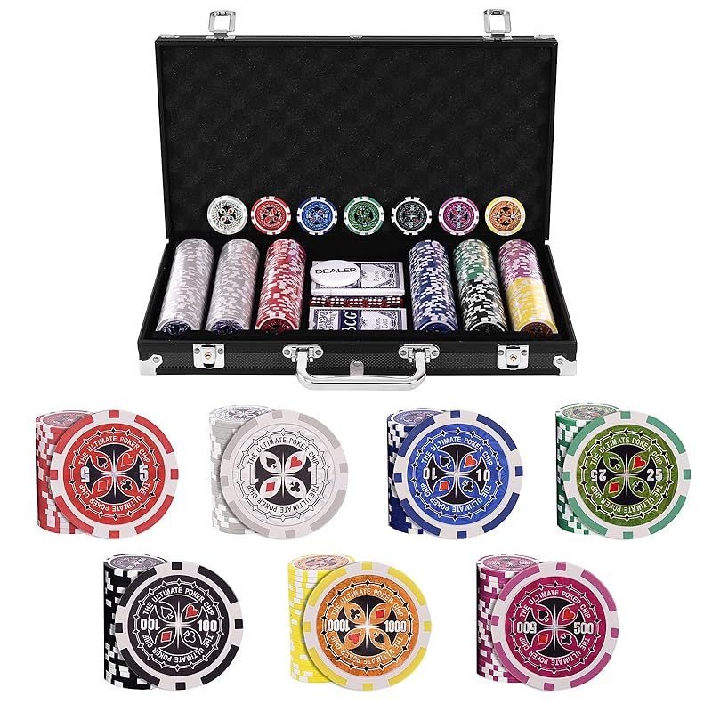 GYMAX ポーカーチップ ポーカー チップ 300枚 カジノチップ ポーカー