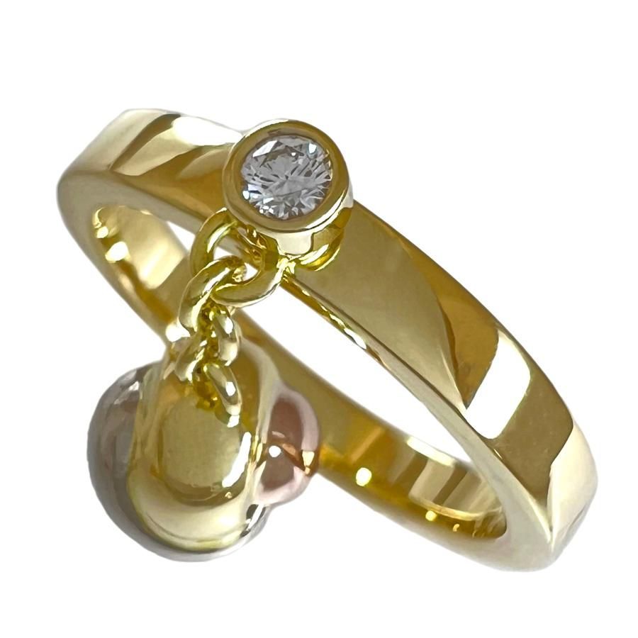 CARTIER カルティエ リング ベビートリニティ ダイヤ スイング ブラ K18 YG PG WG 750 3 48 8号 指輪