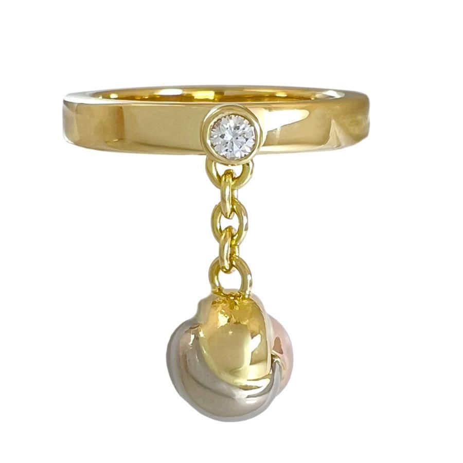 CARTIER カルティエ リング ベビートリニティ ダイヤ スイング ブラ K 18 YG PG WG 750 3 48 8号 指輪