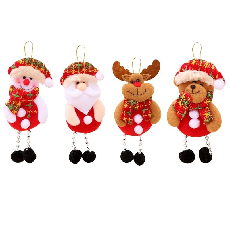 クリスマスオーナメント 4個セット 立体 可愛い トナカイ