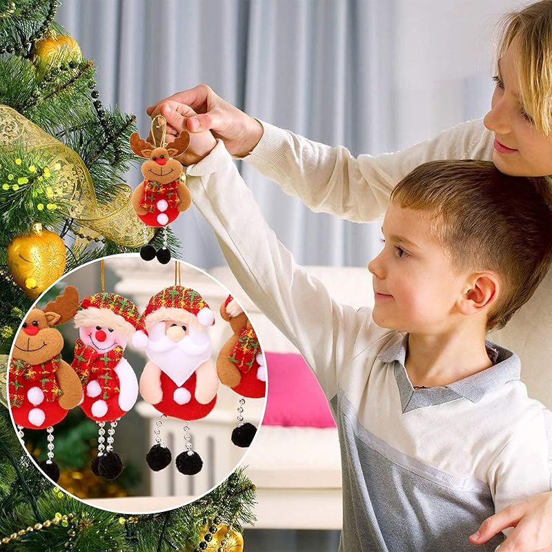 クリスマスオーナメント 4個セット 立体 可愛い トナカイ