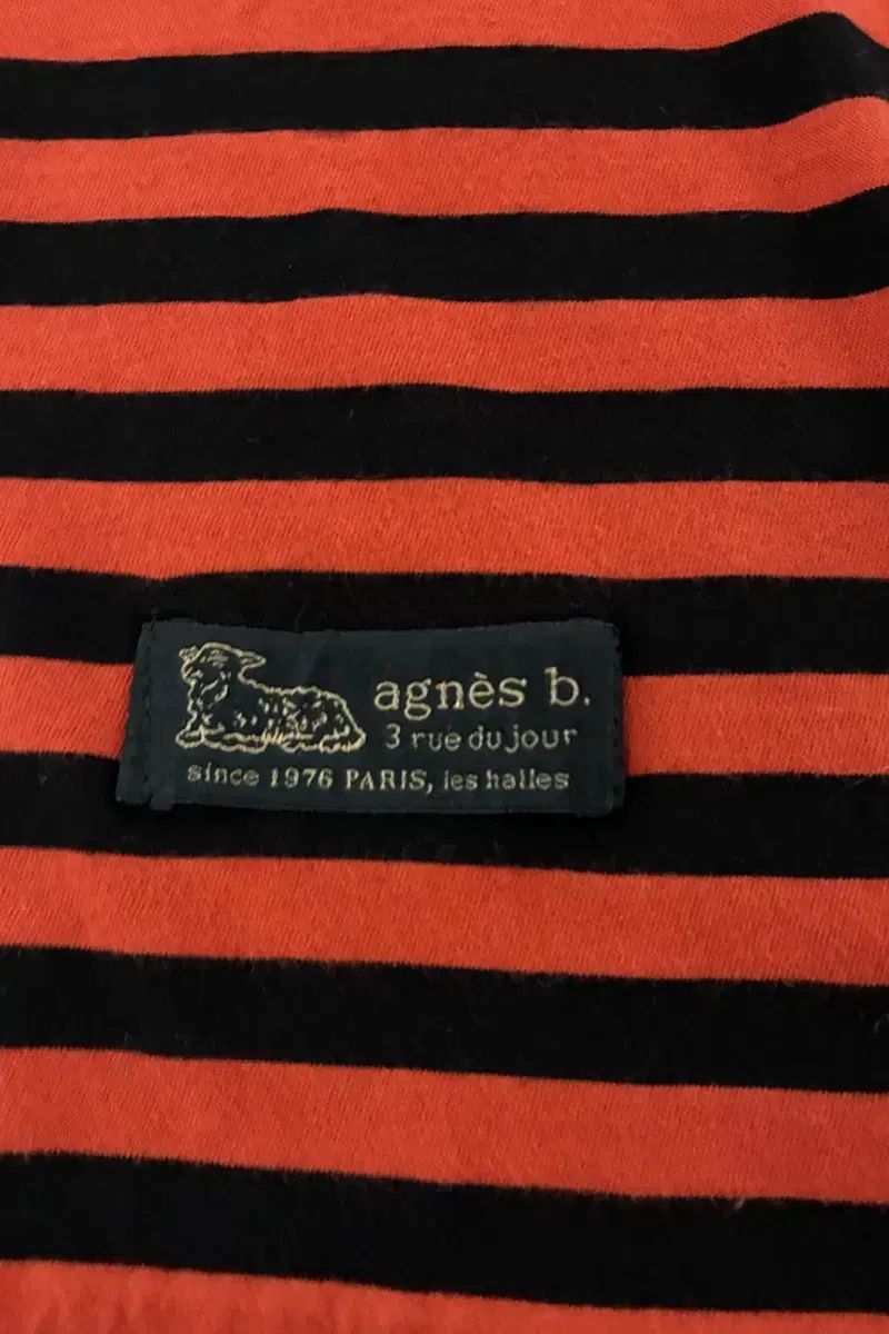 Agnes B アグネスベー オレンジ ストライプ スカーフ