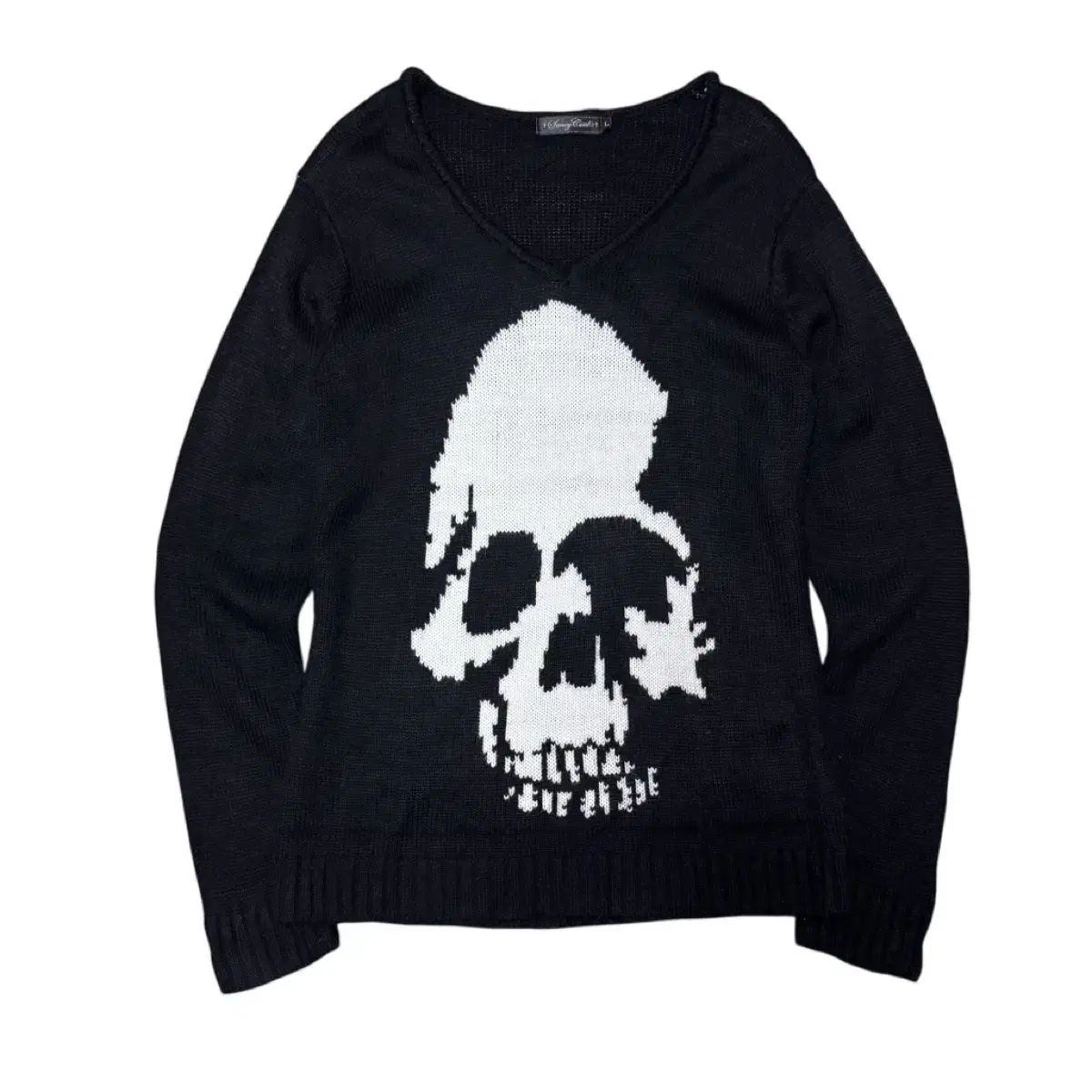 スカル ロゴ ニット セーター ブラック