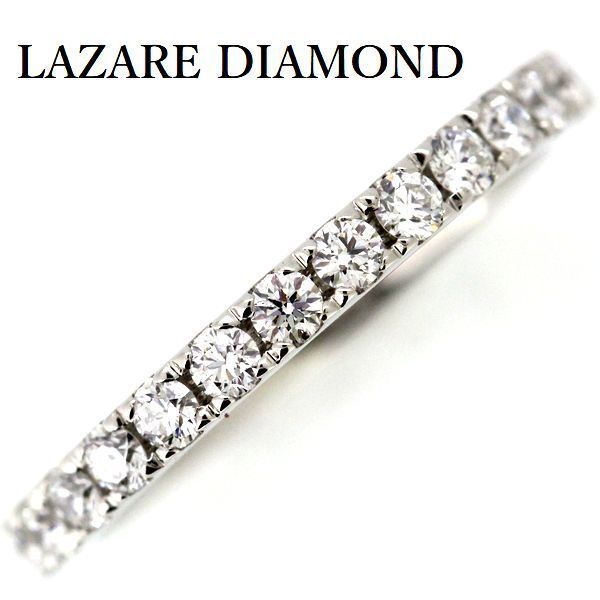 ラザール ダイヤモンド 0.31 ct ハーフエタニティー リング Pt 950 8号