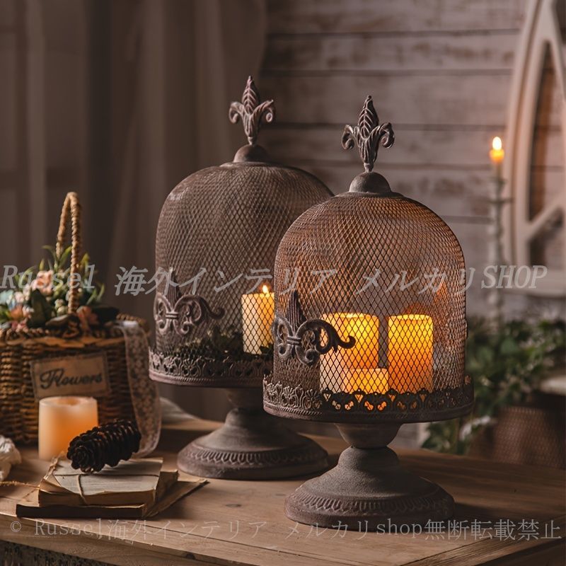 キャンドル ホルダー ケージ風 ヴィンテージ調 おしゃれ かわいい インテリア 燭台 ロウソク 立て 蠟燭 スタンド アンティーク風 パーティー デコレーション 結婚式