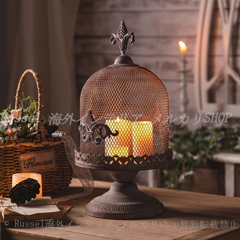 キャンドル ホルダー ケージ風 ヴィンテージ調 おしゃれ かわいい インテリア 燭台 ロウソク 立て 蠟燭 スタンド アンティーク風 パーティー デコレーション 結婚式
