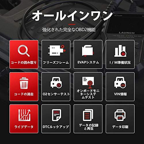LAUNCH obd2 診断機 CR529 自動車故障診断機 obd2スキャンツール 日本語対応 bmw ベンツ VW など向け OBD2 スキャナー エンジン警告灯消灯 jobdの国産車には非対応 087a88ff