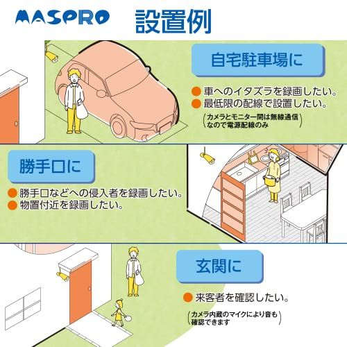 マスプロ電工 MASPRO モニター＆ワイヤレスＨＤカメラセット 7インチモニター フルハイビジョン 夜間撮影 ワイヤレス接続 かんたん接続 モニターで監視 スマホで EP2WCFM 5b2cf83d WWW_OPDRERGINERDOGAN_COM