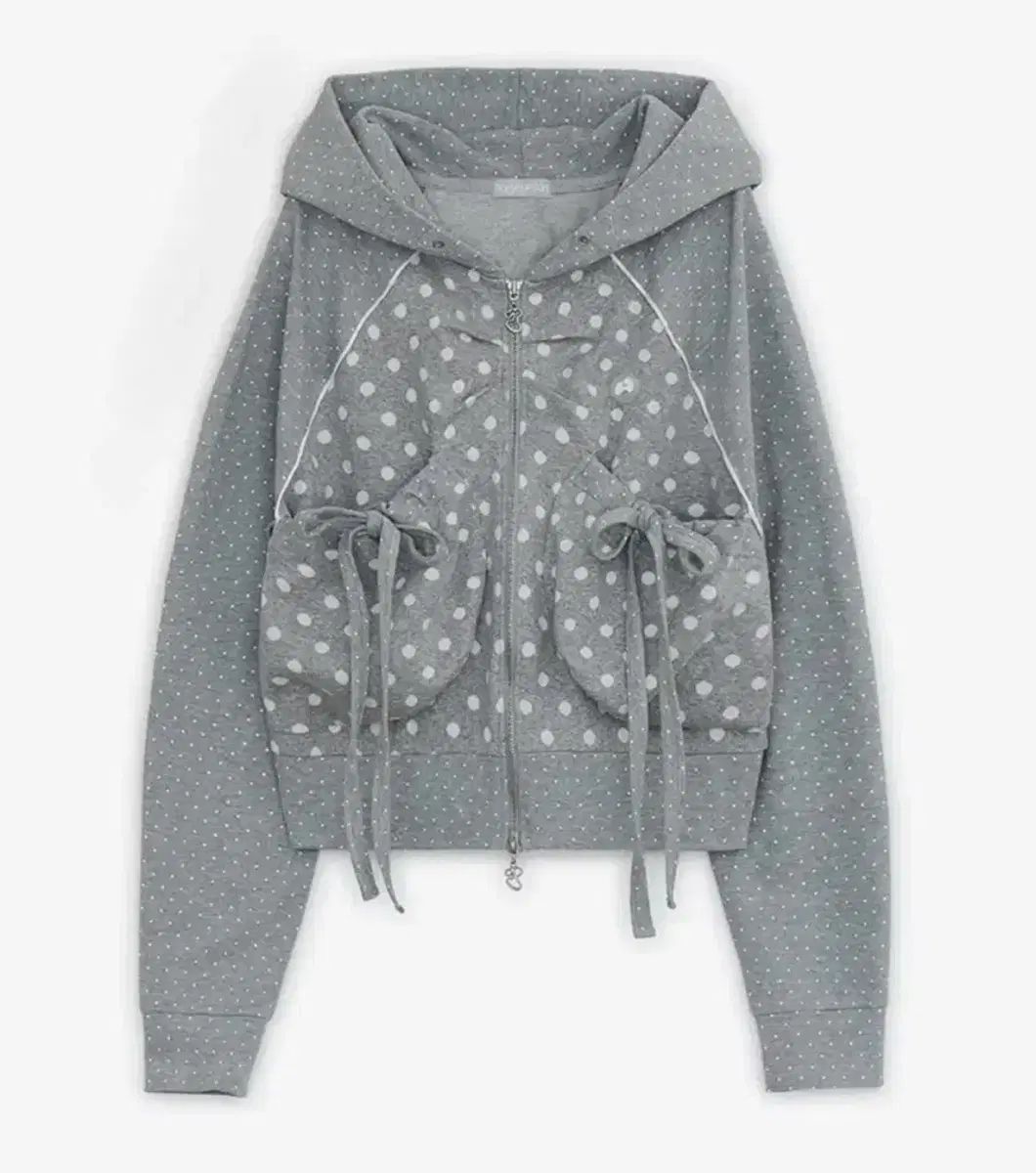 HUG YOUR SKIN ハグユアースキン ドット BIG ポケット フード ジップアップ スレイ