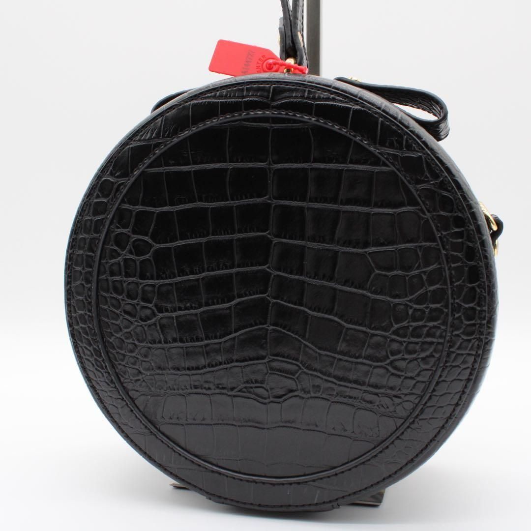 Vivienne オーブ クロコ型押し ハンドバッグ 2way 黒色