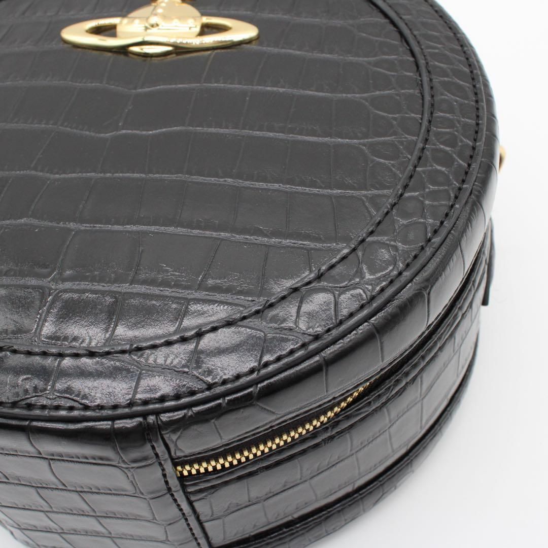 極美品】Vivienne オーブ クロコ型押し ハンドバッグ 2way 黒色 - メルカリ