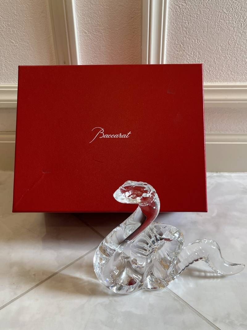 Baccarat バカラ ヘビ 蛇 干支 置物 縁起物 クリスタル オブジェ