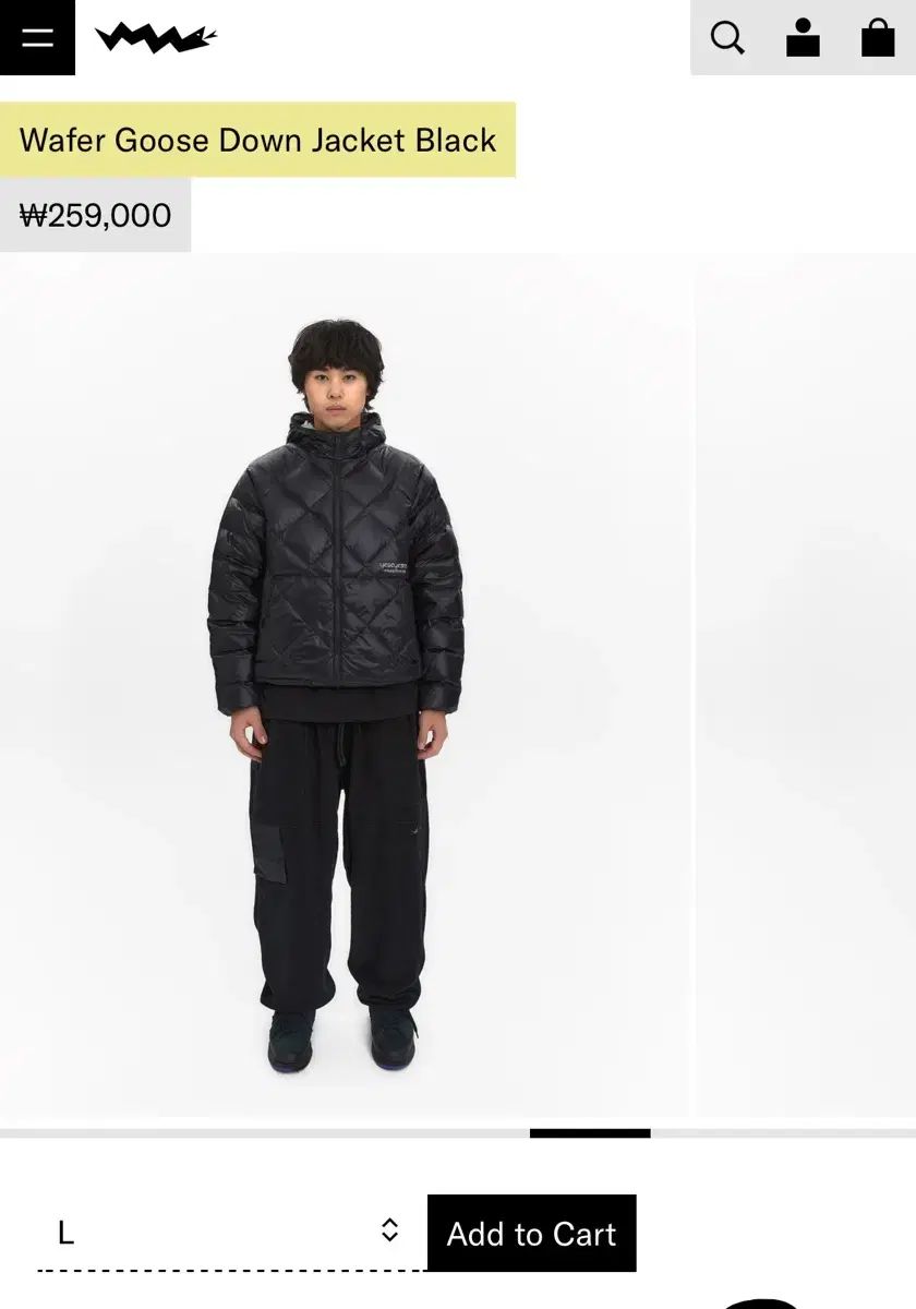 YESEYESEE ダウン Wafer Goose Down Jacket Black