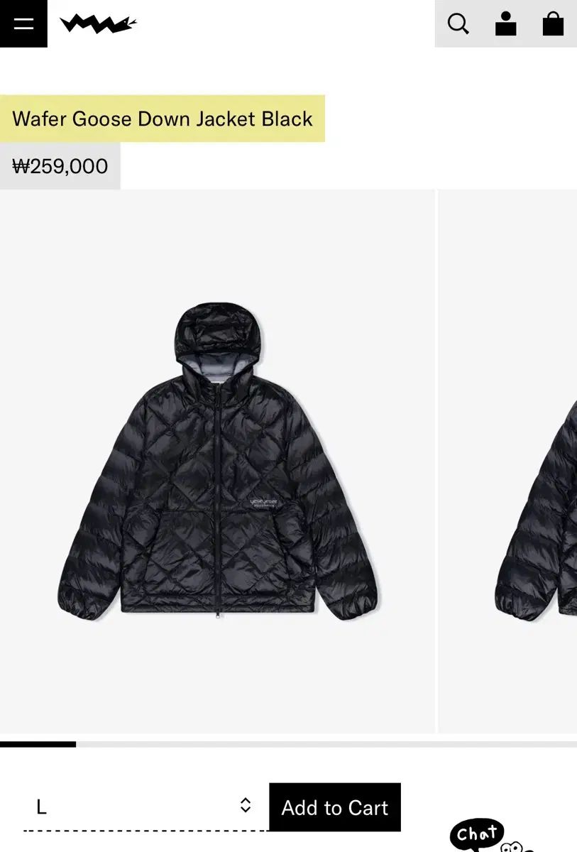 YESEYESEE ダウン Wafer Goose Down Jacket Black
