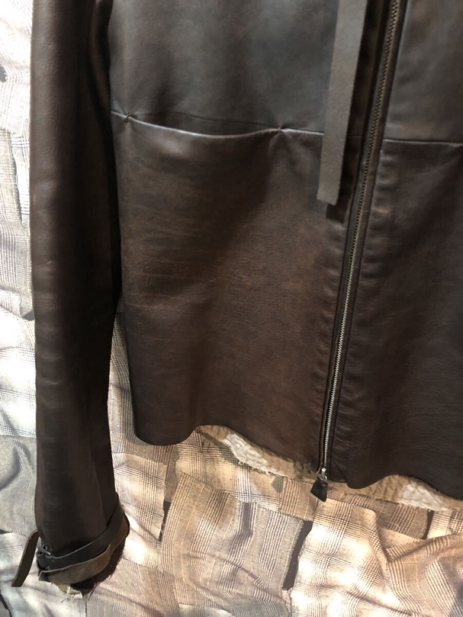 福岡 m.a エム エー クロス レザージャケット ma ブルゾン ライダース ブラウン 定価約50万円 FK