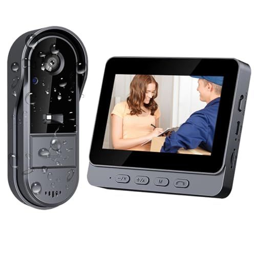 ZAIDER インターホン カメラ付き 工事不要 ドアホン ワイヤレス 双方向通話 自動録画 暗視 テレビドアホン 2.4GHz無線 IP65防水 屋外 室内 LEDライト付き 玄関チャイム USB充電 1000mAhバッテリー 5642280c