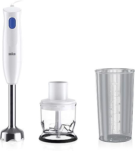 ブラウン ハンドブレンダーマルチクイック1 MQ10201MWH 軽量 コンパクト 離乳食 下ごしらえ スムージー スープ つぶす 混ぜる きざむ みじん切り 時短 1台3役 300W ギフト プレゼント お手入れ簡単 食洗 b04c84a0