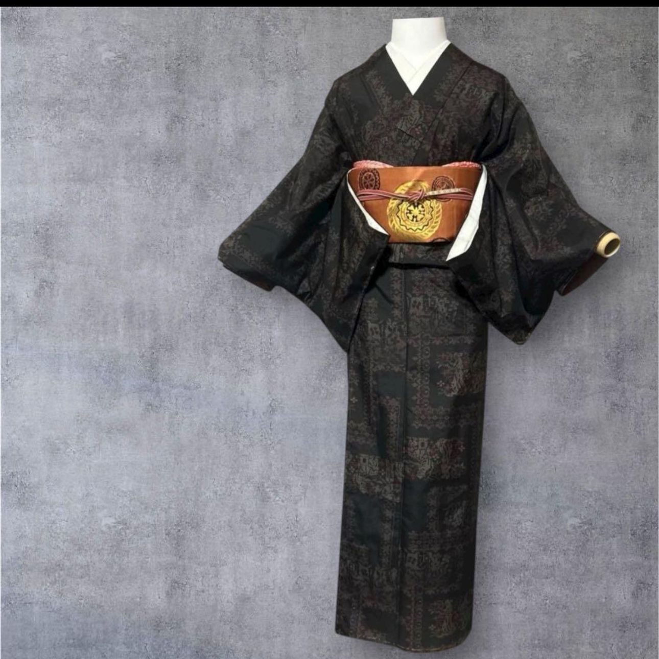 新品 美品 袷 正絹 大島紬 フルセット New / Excellent Condition