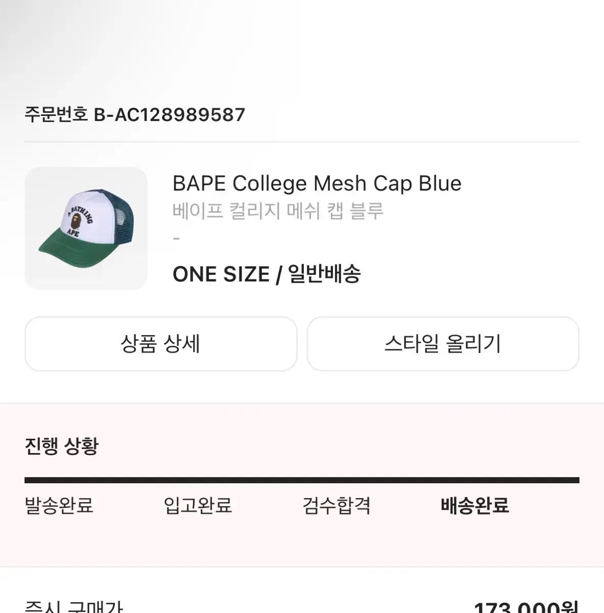 BAPE ベイプ カレッジ メッシュキャップ ブルー